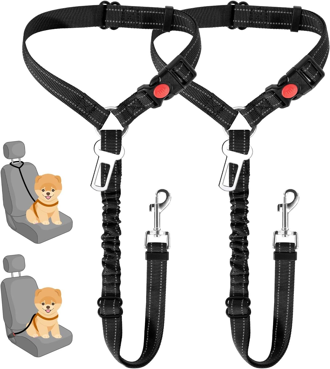 Dog Seat Belt Harness Safety Tether - Cinturón de Seguridad para Perros en