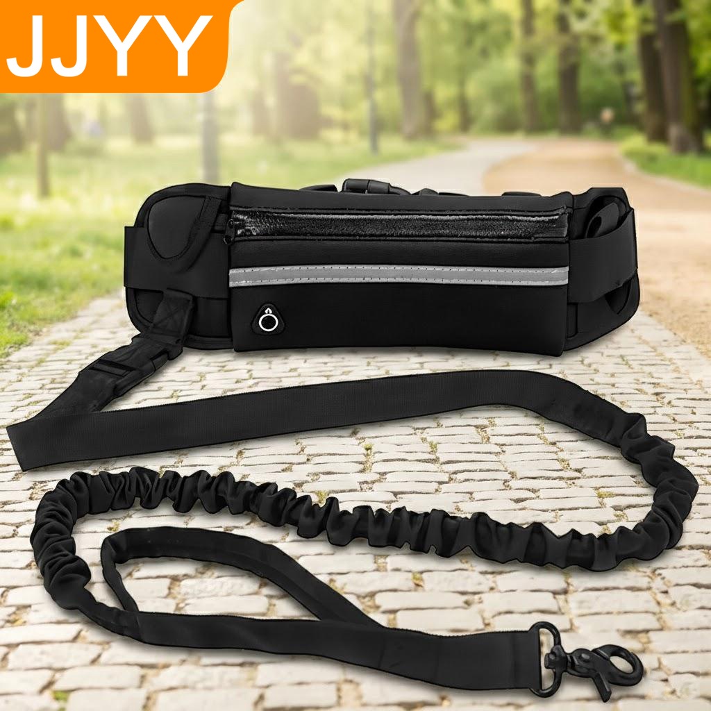 Hands Free Dog Running Leash Waist Belt - Correa de Perro Manos Libres Reflectante