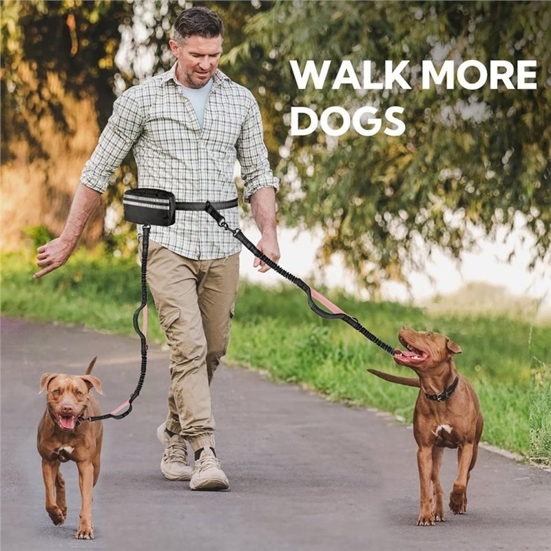Hands Free Dog Running Leash Waist Belt - Bolsa con cremallera B-Est para correa