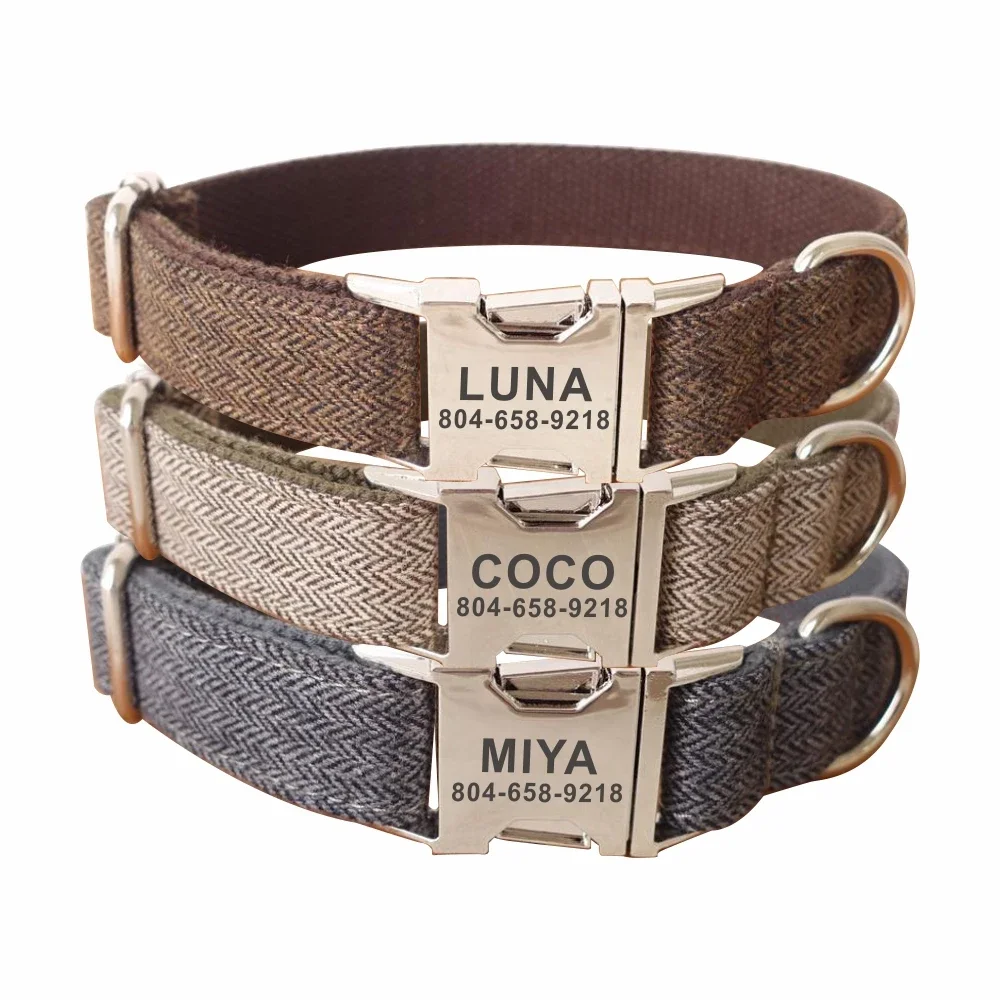 Reflective Dog Collar Personalized Engraved - Collar de perro personalizado, collares para