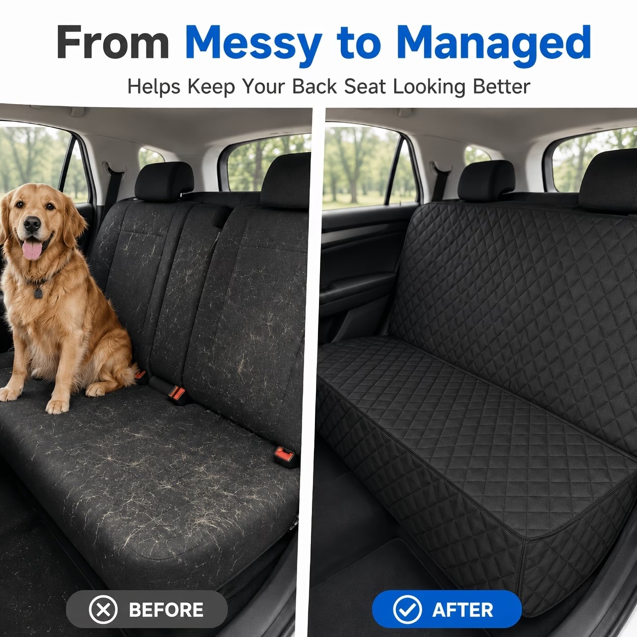 1 unidad de funda para el asie - Dog Car Seat Cover Waterproof Back Seat reseña y precio