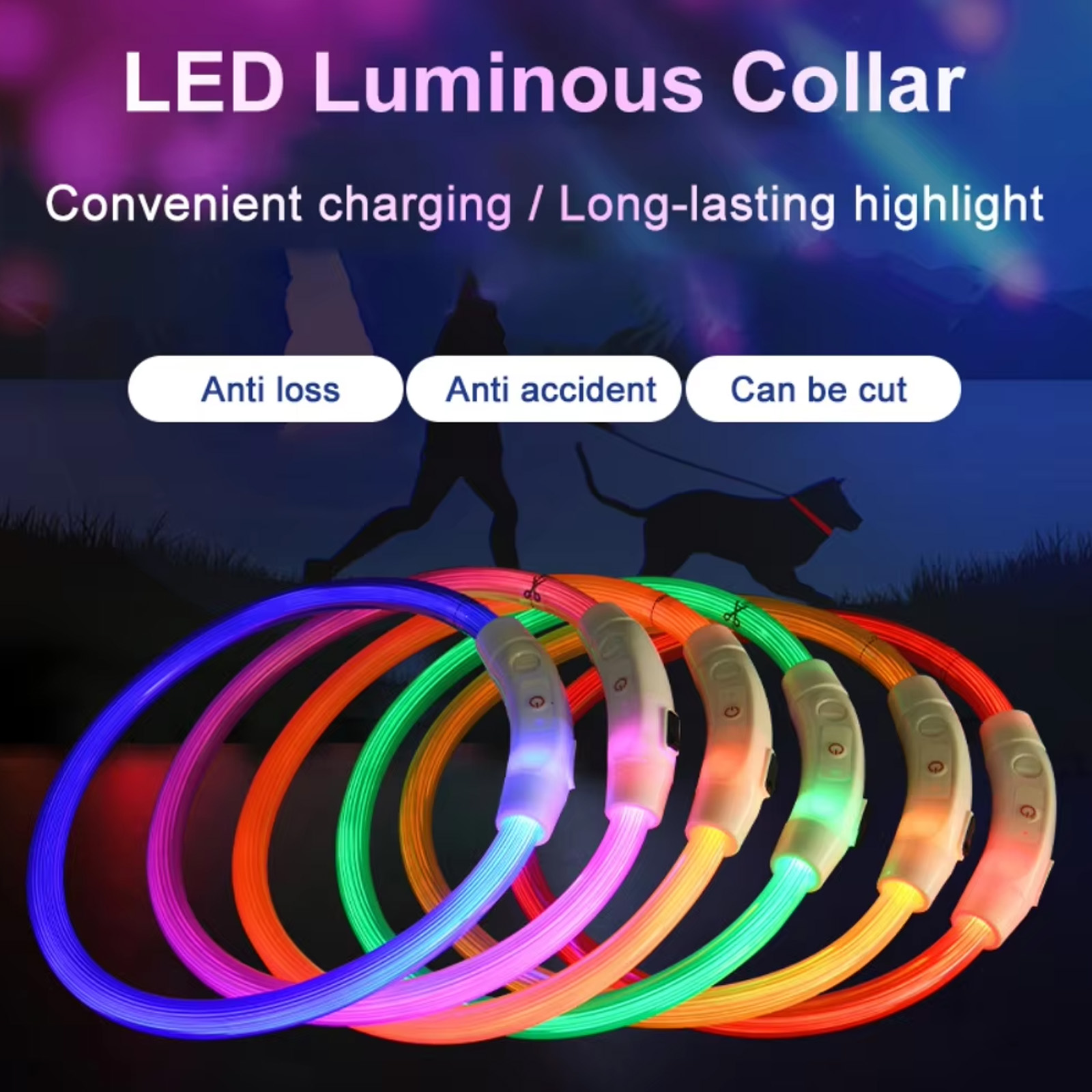 Collar de perro luminoso LED s - Led Dog Collar Glowing Rechargeable Usb reseña y precio
