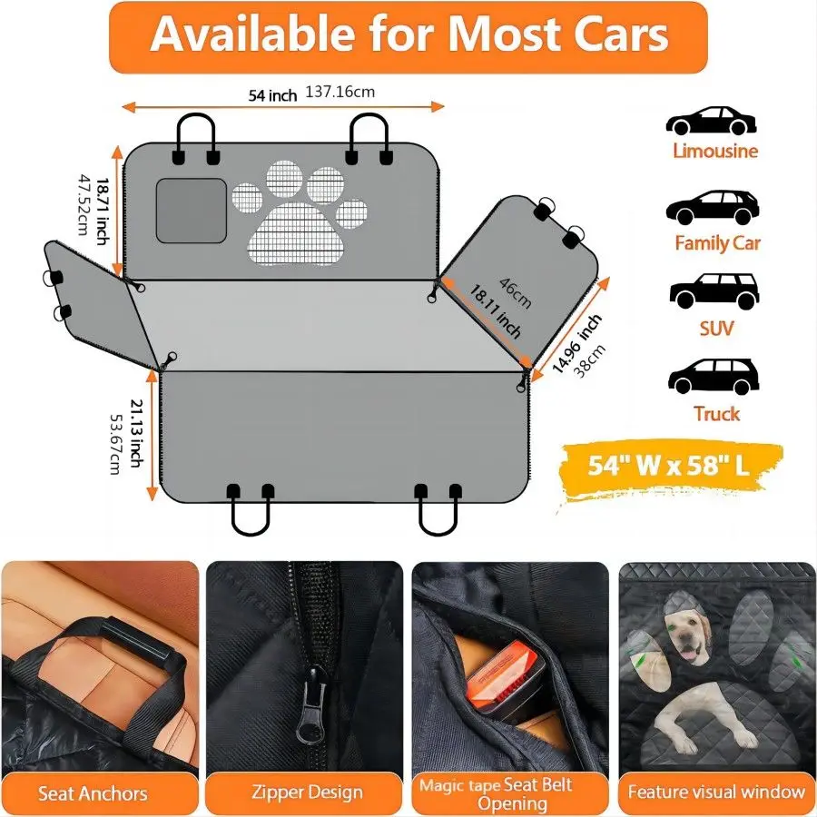 Funda para Asiento Trasero de  - Dog Car Seat Cover Waterproof Back Seat reseña y precio