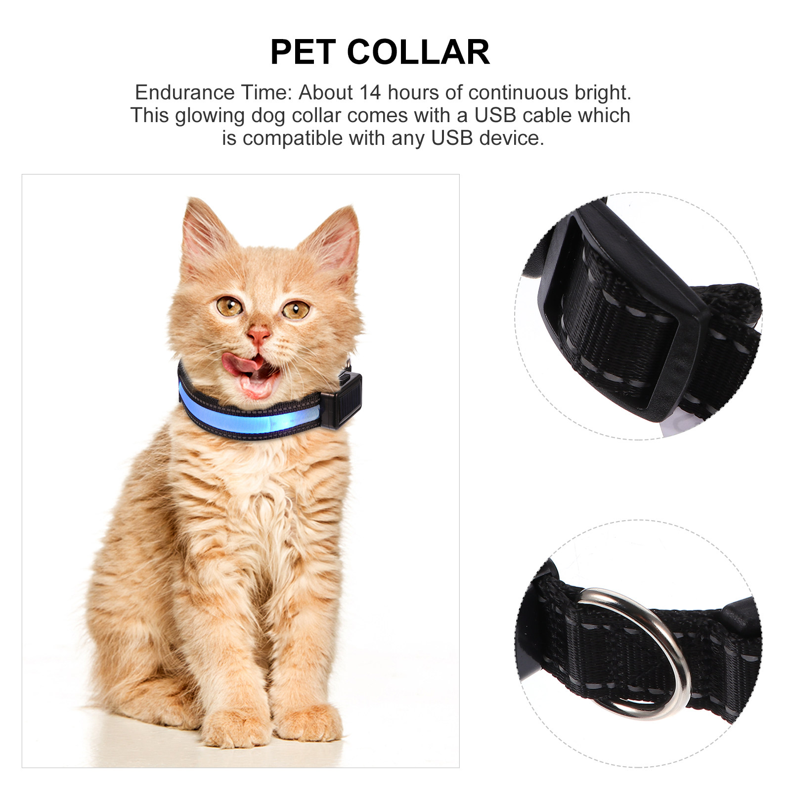 1 juego de collar LED para per - Led Dog Collar Glowing Rechargeable Usb reseña y precio