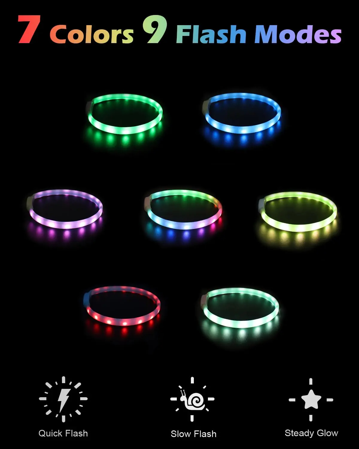 Collar brillante descolorido R - Led Dog Collar Glowing Rechargeable Usb reseña y precio