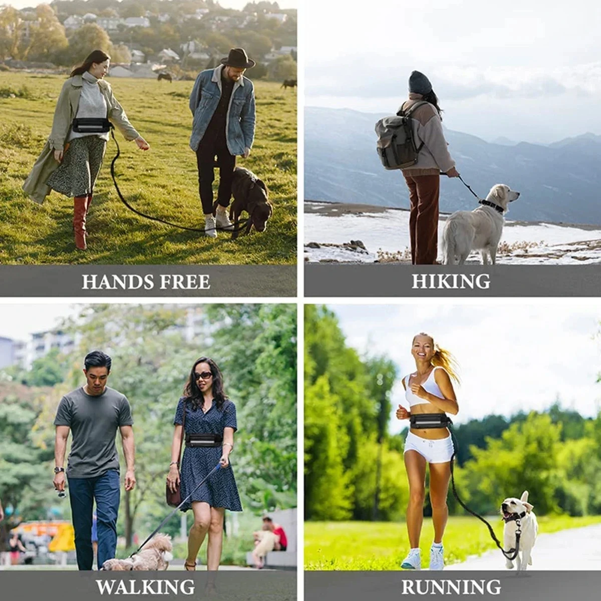 Correa para perros con diseño  - Hands Free Dog Running Leash Waist Belt reseña y precio