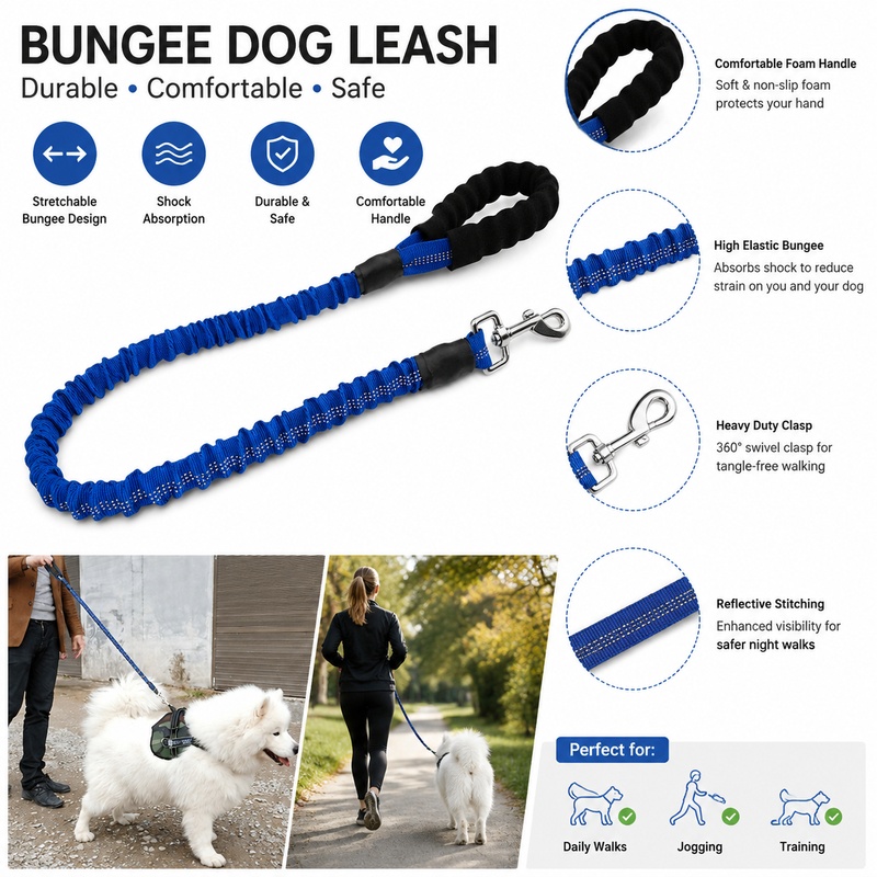 Correa elástica resistente de  - Bungee Dog Leash Shock Absorbing reseña y precio