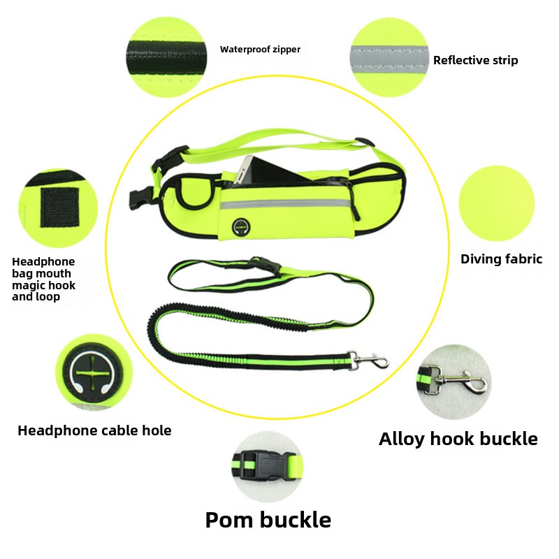 Correa de perro manos libres p - Hands Free Dog Running Leash Waist Belt reseña y precio
