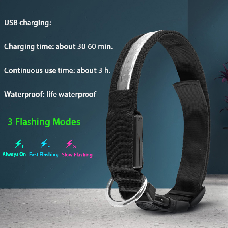 Collar de perro LED con identi - Reflective Dog Collar Personalized Engraved reseña y precio