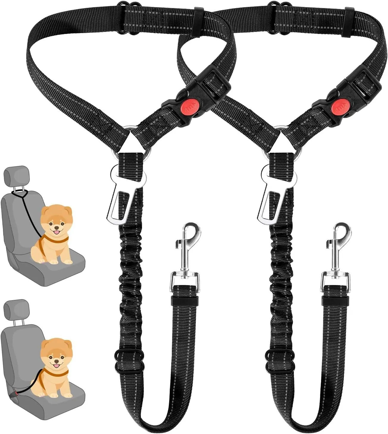 Cinturón de seguridad para per - Dog Seat Belt Harness Safety Tether reseña y precio