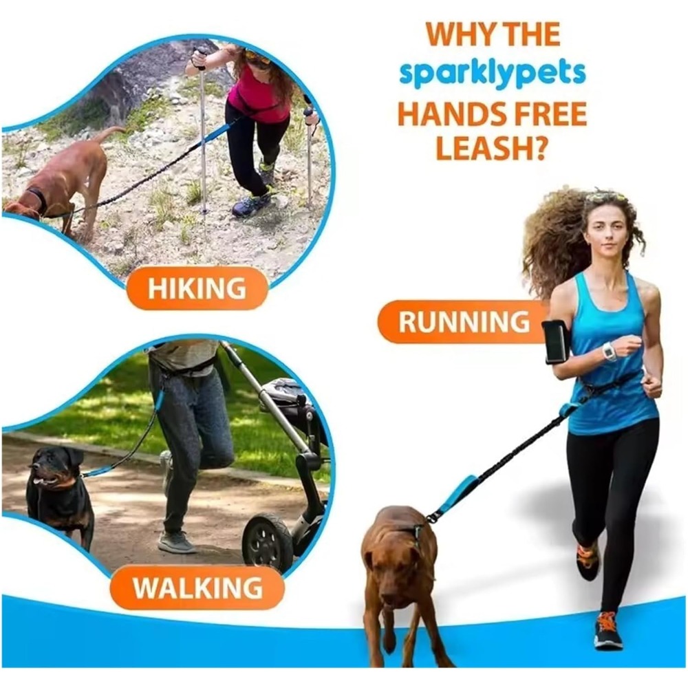 Correa para perros con diseño  - Hands Free Dog Running Leash Waist Belt reseña y precio