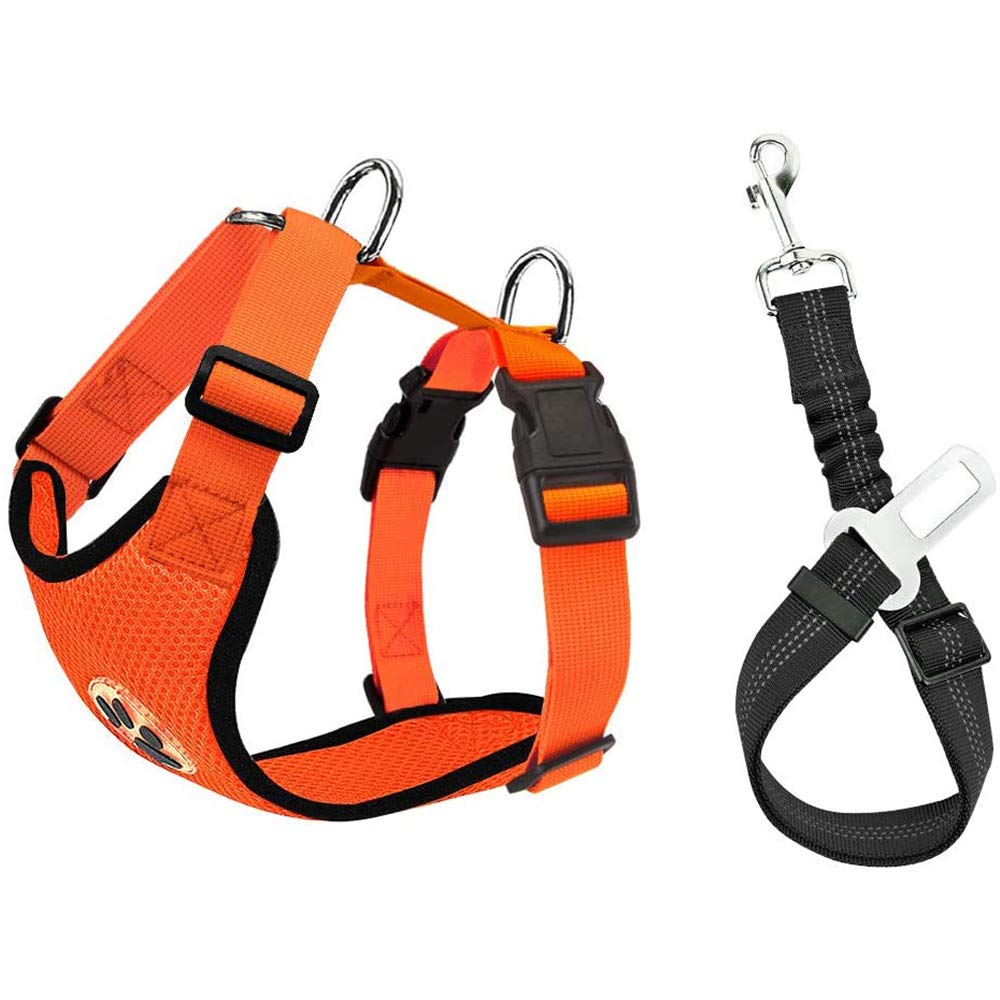 Conjunto de cinturón de seguri - Dog Seat Belt Harness Safety Tether reseña y precio