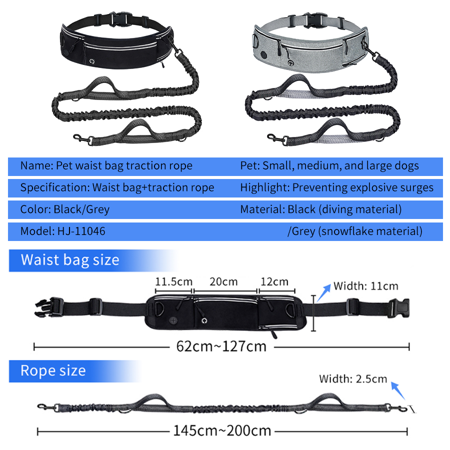 Correa Plegable Reflectante pa - Hands Free Dog Running Leash Waist Belt reseña y precio